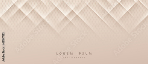Light brown gradient background with dynamic diagonal stripe lines and shadow. Halftone dotted decorate. Modern and simple banner design. Luxury and elegant concept. Vector EPS10