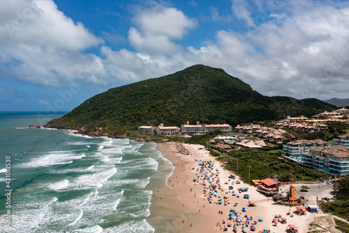 aerial image with drone of costão do santinho beach in florianópolis Santa Catarina Brazil photo