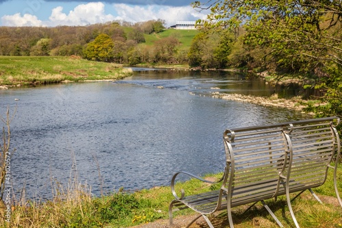 Stainless Steel Bench at Jumbles Rocks, River Ribble, Hurst Green.