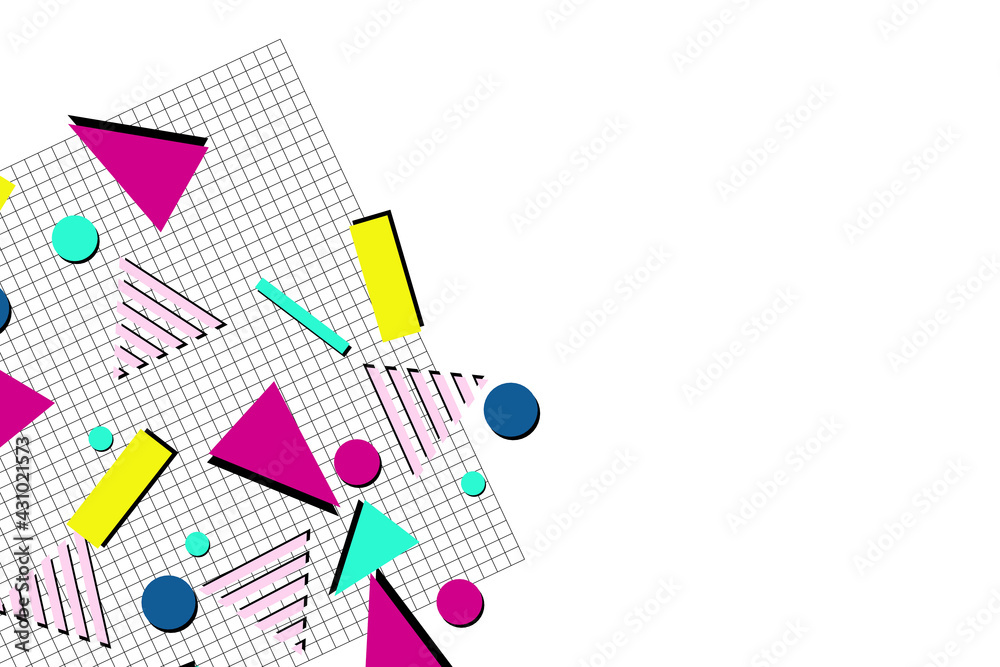 Classic 1980's and 1990's retro graphic pattern background Classic 1980's and 1990's retro graphic pattern background