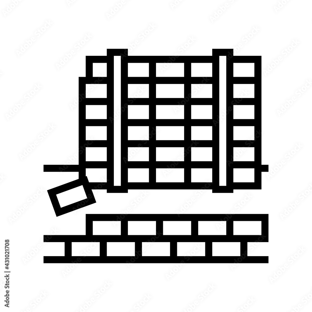 paving slabs concrete line icon vector. paving slabs concrete sign. isolated contour symbol black illustration paving slabs concrete line icon vector. paving slabs concrete sign. isolated contour symbol black illustration