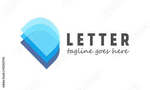 Overlapping D letter logo design. isometric alphabet logo template. vector