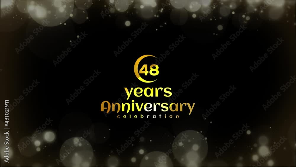 Celebration of 48 Years Anniversary Day Party , invitation Moments Gold Color Creative Logo Videos Celebration of 48 Years Anniversary Day Party , invitation Moments Gold Color Creative Logo Videos