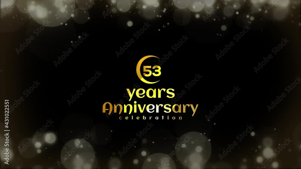 Celebration of 53 Years Anniversary Day Party , invitation Moments Gold Color Creative Logo Videos Celebration of 53 Years Anniversary Day Party , invitation Moments Gold Color Creative Logo Videos