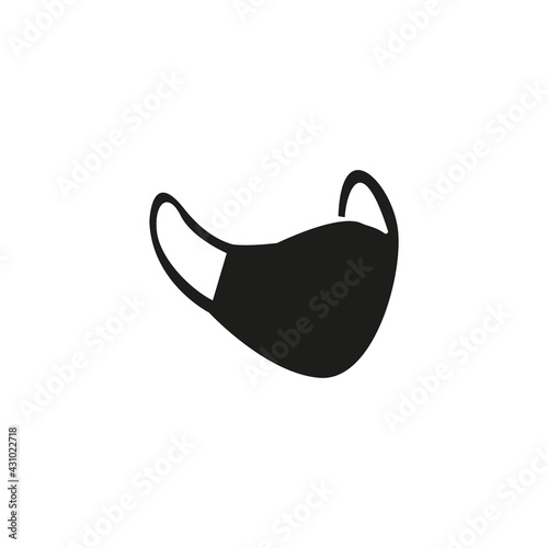 Anti-Dust Black Face Mask Template Vector For Running