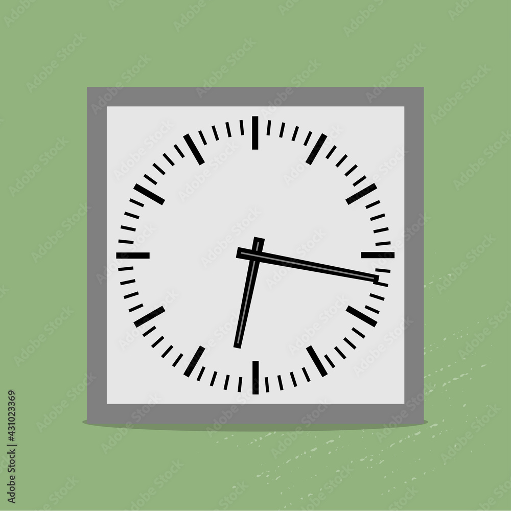 Classic quare clock. Retro style with texture Classic quare clock. Retro style with texture