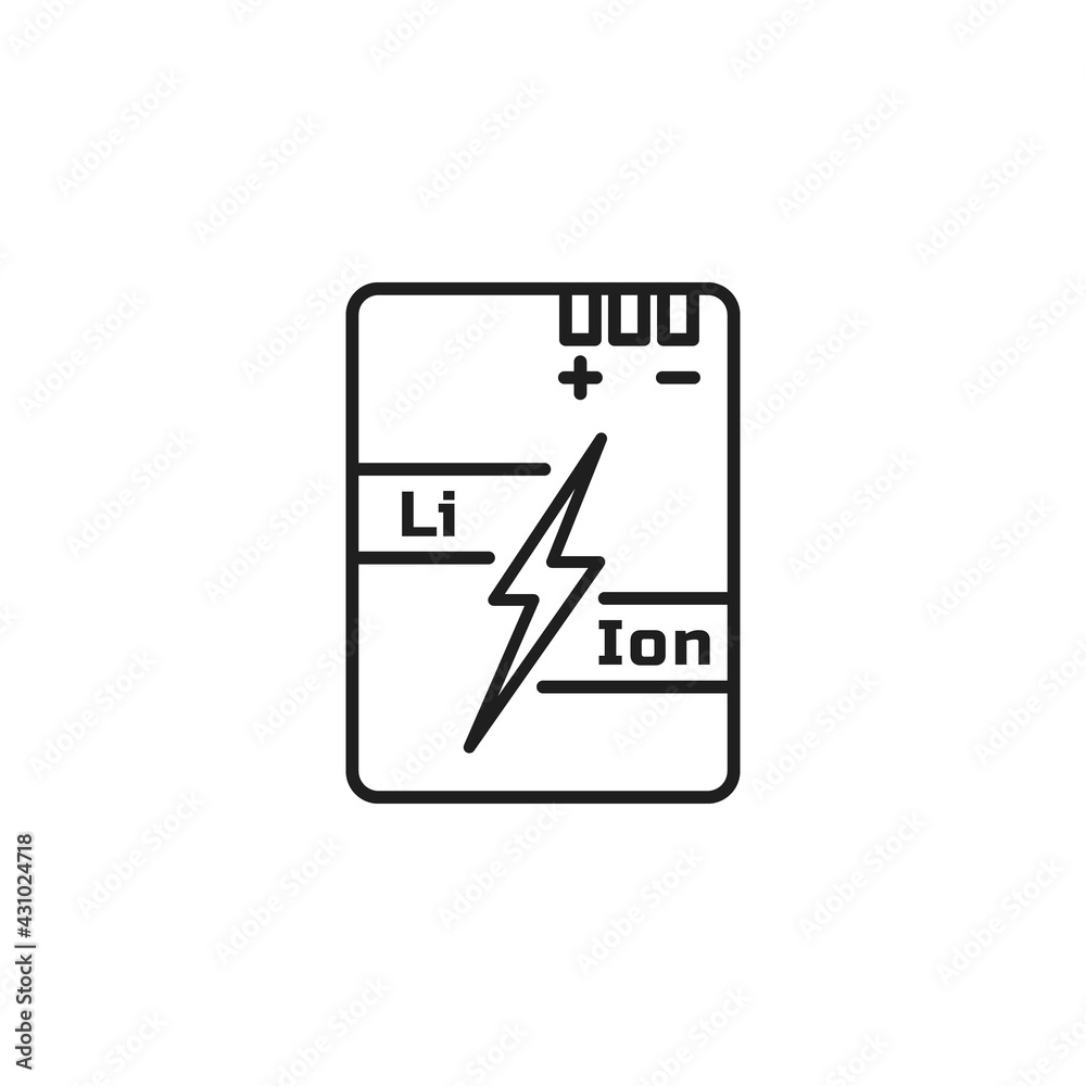 Lithium ion battery icon vector illustration Lithium ion battery icon vector illustration