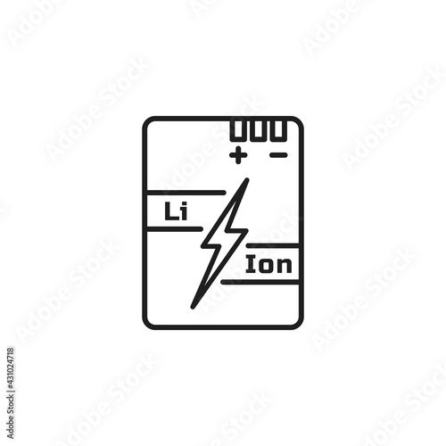 Lithium ion battery icon vector illustration