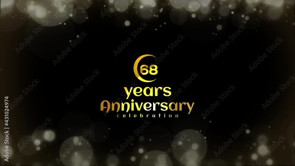 Celebration of 68 Years Anniversary Day Party , invitation Moments Gold Color Creative Logo Videos Celebration of 68 Years Anniversary Day Party , invitation Moments Gold Color Creative Logo Videos