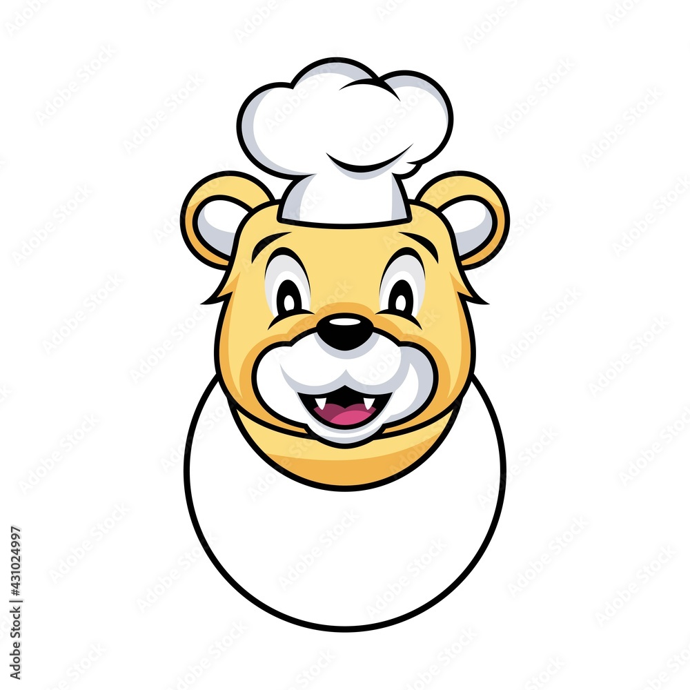 illustration vector graphic of chef bear. perfect of logos for food, animals, mascot etc.