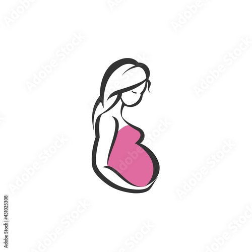 pregnant woman, isolated vector symbol, pregnant woman logo baby logo