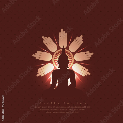 abstract illustration of Buddha Purnima Background.