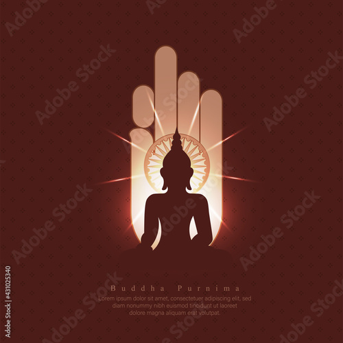 abstract illustration of Buddha Purnima Background.