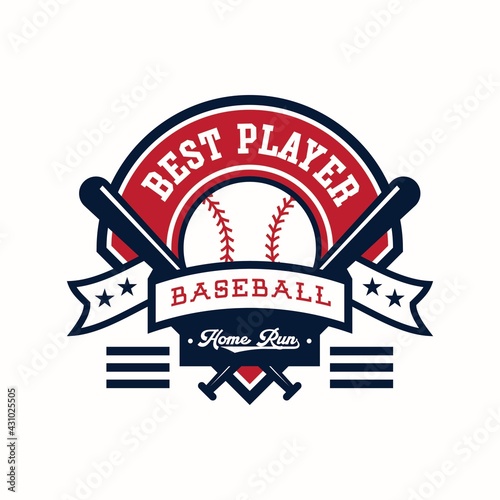 College baseball team emblem logo design vector