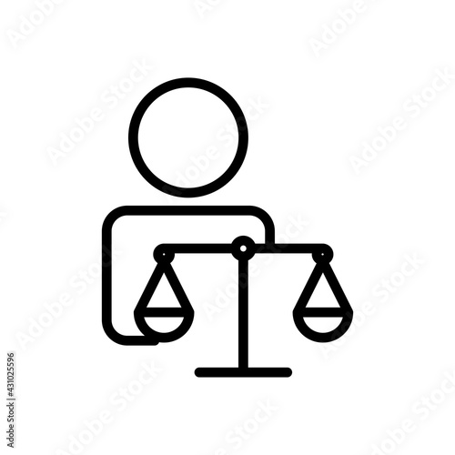 People and law line icon. law abiding icon. Editable stroke. Design template vector