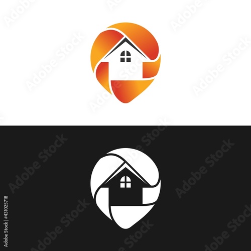 House locator logo design. Creative and Modern, Realty and Real estate agency logo concept. Vector logo template