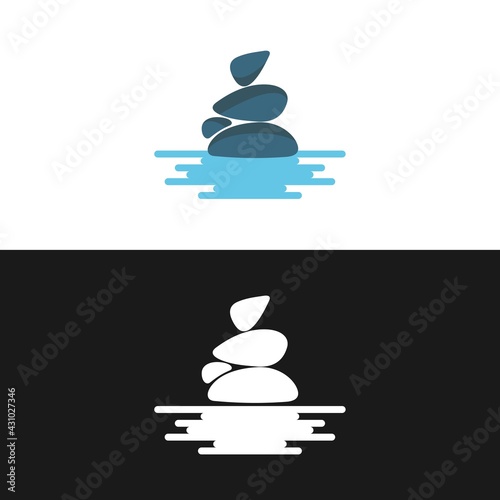 SPA - template logo for Spa lounge, beauty salon, massage area, yoga center, natural cosmetics etc.. The balancing cairn - a symbol of harmony, tranquility and relaxation.