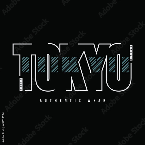 Vector illustration of letter graphics, tokyo, creative clothing, perfect for the design of t-shirts, shirts, hoodies, etc.