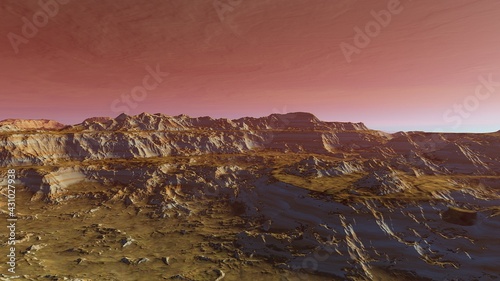 a computer-generated surface, a fantasy world