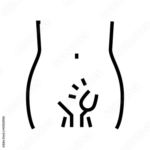 hernia inguinal disease line icon vector. hernia inguinal disease sign. isolated contour symbol black illustration