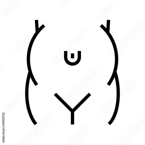 umbilical hernia disease line icon vector. umbilical hernia disease sign. isolated contour symbol black illustration