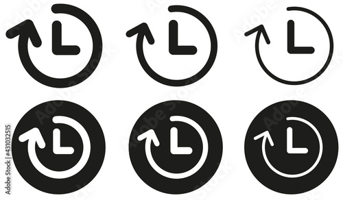 ICÔNE D'HORLOGE AVEC FLÈCHE EN ROTATION