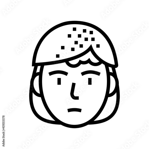 seborrheic dermatitis line icon vector. seborrheic dermatitis sign. isolated contour symbol black illustration