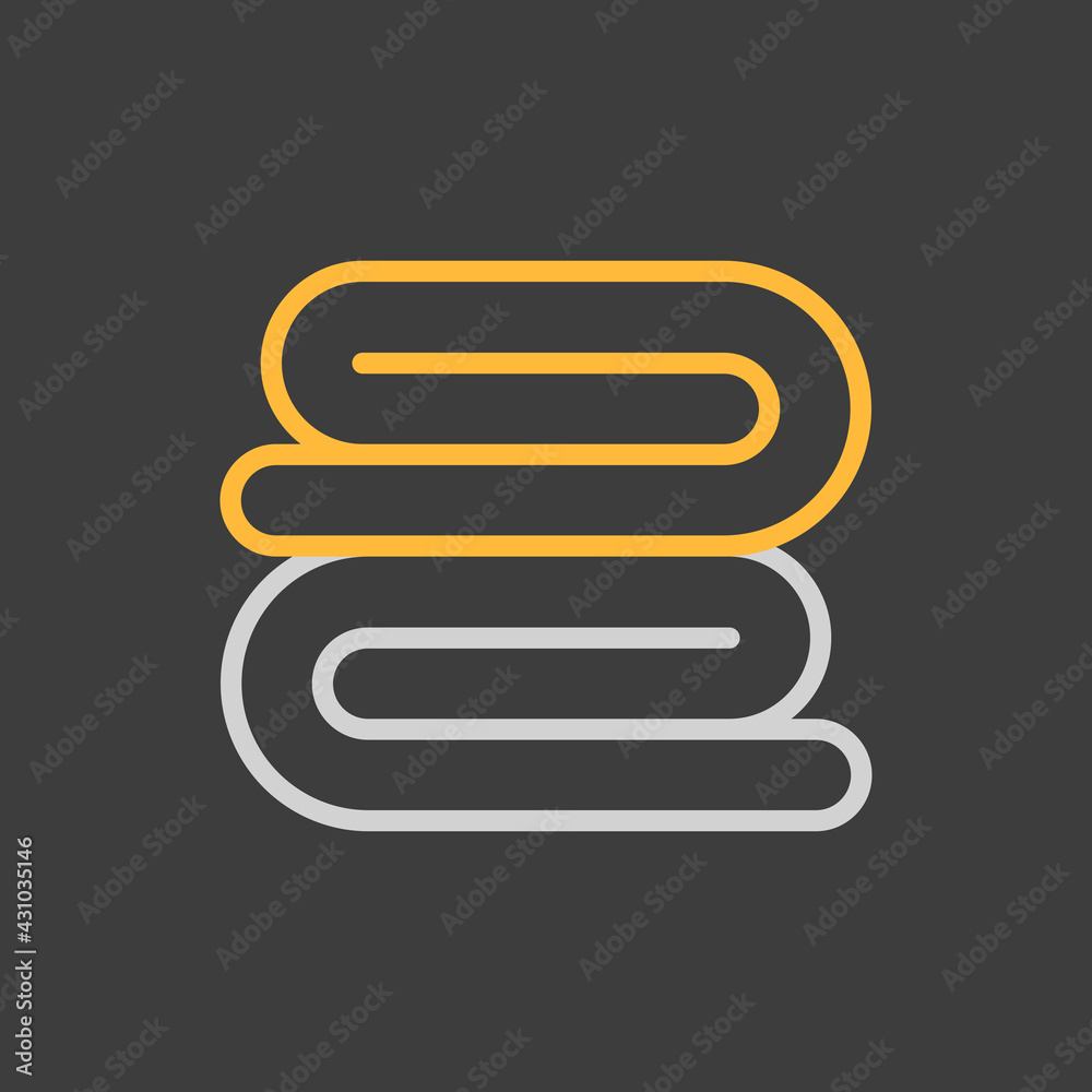 Stack of folded bath towels or napkins vector icon