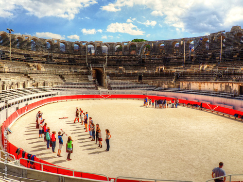 ROMAN amphitheater IN NIMES FRANCE photo