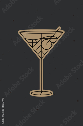 Obraz na płótnie Art deco cosmopolitan cocktail dark w salonie