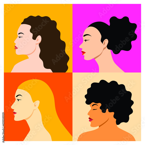 international woman movement. togetherness in empowerment. representation of unity in diversity of different ethnicities and cultures stand together for women equality.