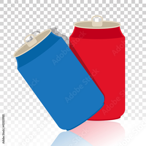 Aluminum cans / soda cans flat icon on a transparent background