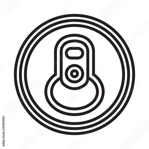 Line art icon the soda cans top view for apps and websites