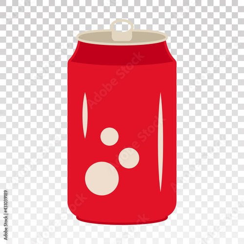 Flat color icon the soda can or soft drink cold can on a transparent background