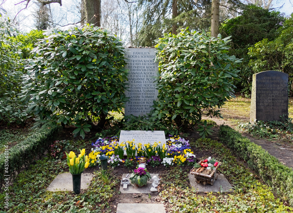 Helmut und Hannelore („Loki“) Schmidts Grab auf dem Ohlsdorfer Friedhof in Hamburg Helmut und Hannelore („Loki“) Schmidts Grab auf dem Ohlsdorfer Friedhof in Hamburg
