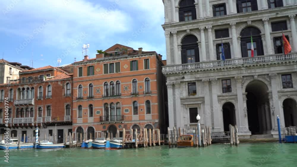 Venice, Italy - Gondola tour through the canals and historic monuments of the lagoon city Venice, Italy - Gondola tour through the canals and historic monuments of the lagoon city