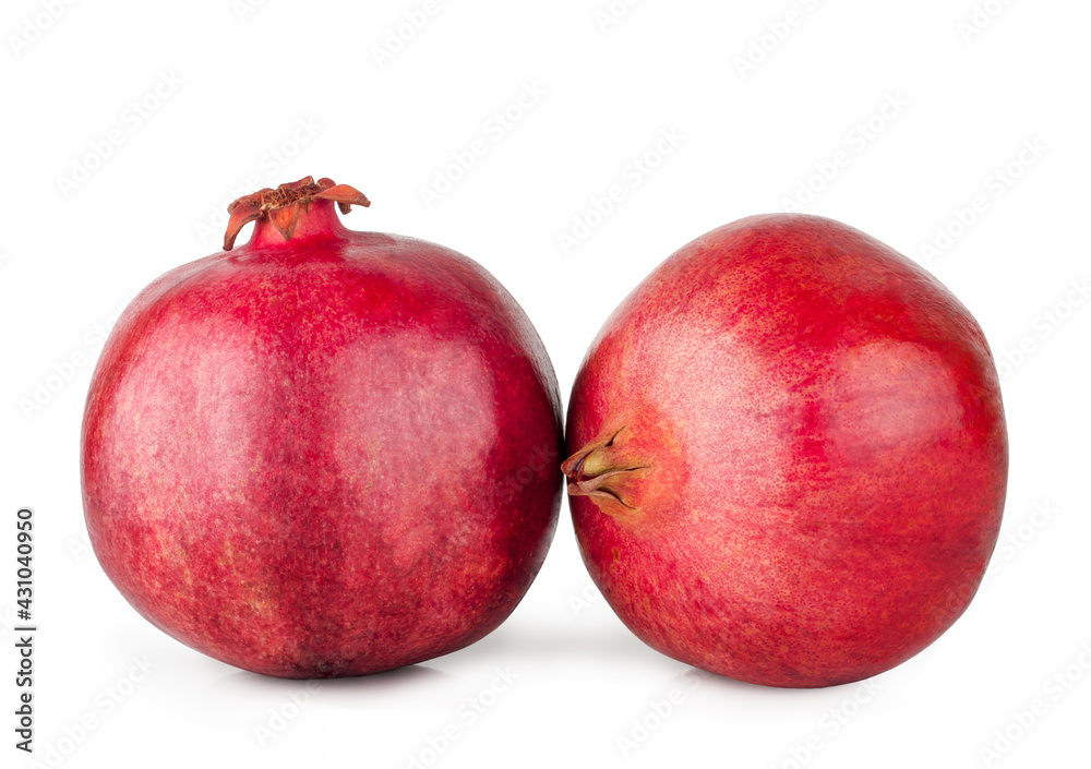 Pomegranate fruits isolated on a white background Pomegranate fruits isolated on a white background