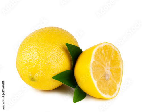 Lemon and slice isolated on a white background