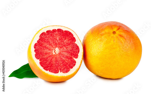 Fresh grapefruit isolated on a white background