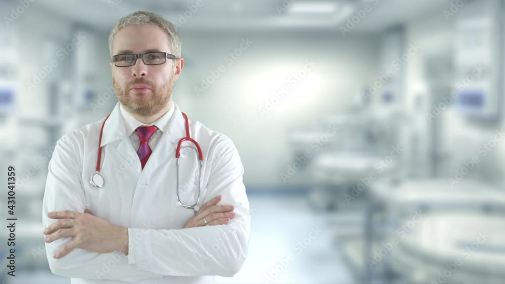 Portrait of a doctor in the modern hospital Portrait of a doctor in the modern hospital