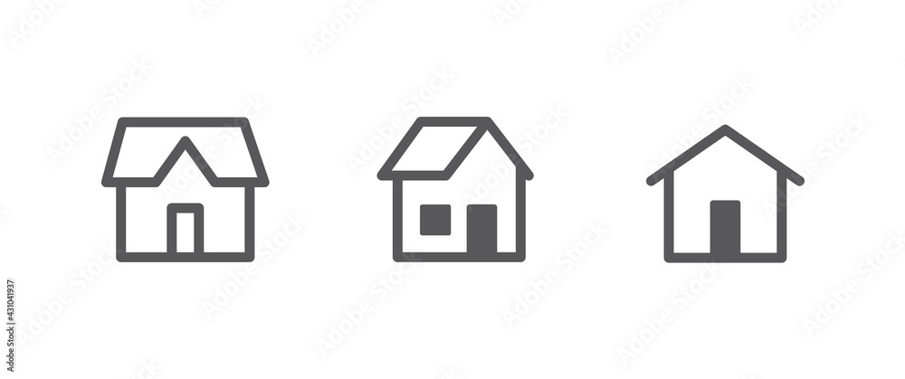 House vector icon collection. Home linear pictogram set.