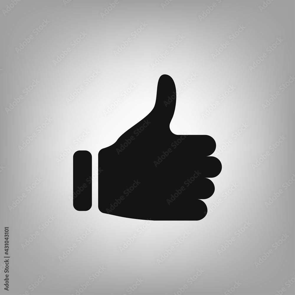 Thumb up cut-out icon for the interface of applications, games, sites, vector illustration. Thumb up cut-out icon for the interface of applications, games, sites, vector illustration.