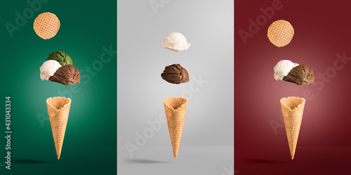 gelato bandiera italiana photo