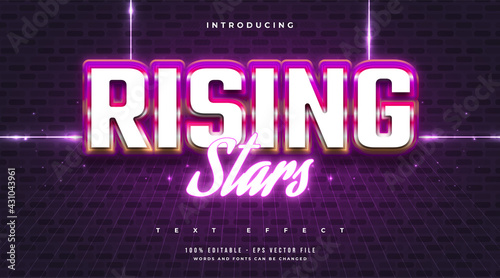 Bold Colorful Text Effect in Retro and Glowing Neon Effect
