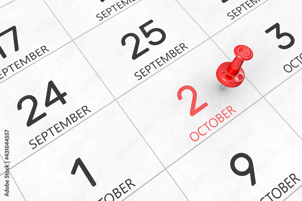 3d Rendering Of Important Days Concept October 2nd Day 2 Of Month 3d-rendering-of-important-days-concept-october-2nd-day-2-of-month