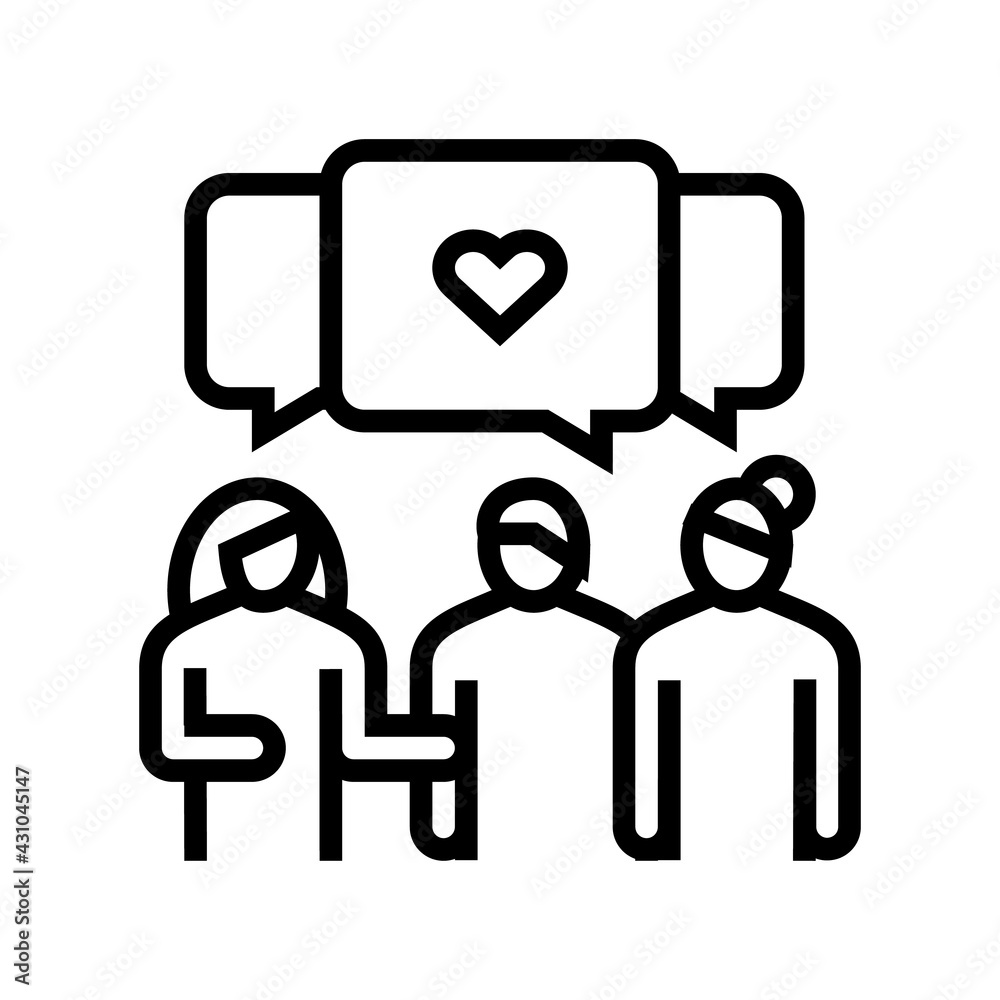 meeting with girlfriends leisure line icon vector. meeting with girlfriends leisure sign. isolated contour symbol black illustration meeting with girlfriends leisure line icon vector. meeting with girlfriends leisure sign. isolated contour symbol black illustration