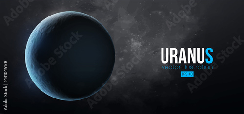 Fotografie, Obraz Realistic Uranus planet from space. Vector illustration
