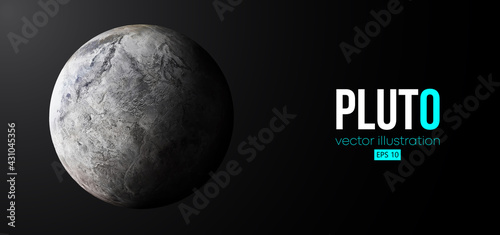 Realistic Pluto planet from space. Vector illustration