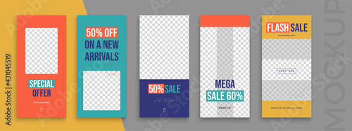 Trendy Commercial editable Instagram Stories template. Design for sale social media