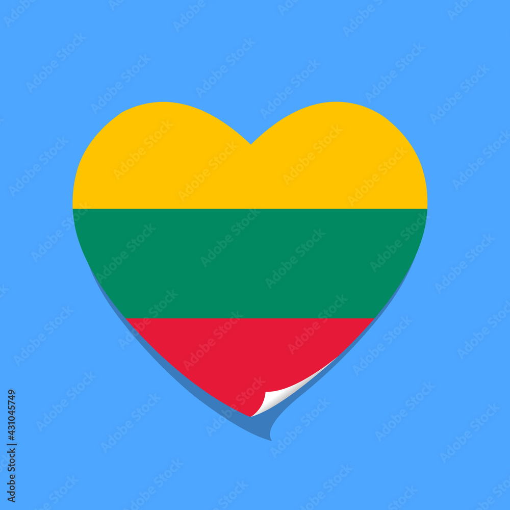 Fototapeta premium I love Lithuania flag heart